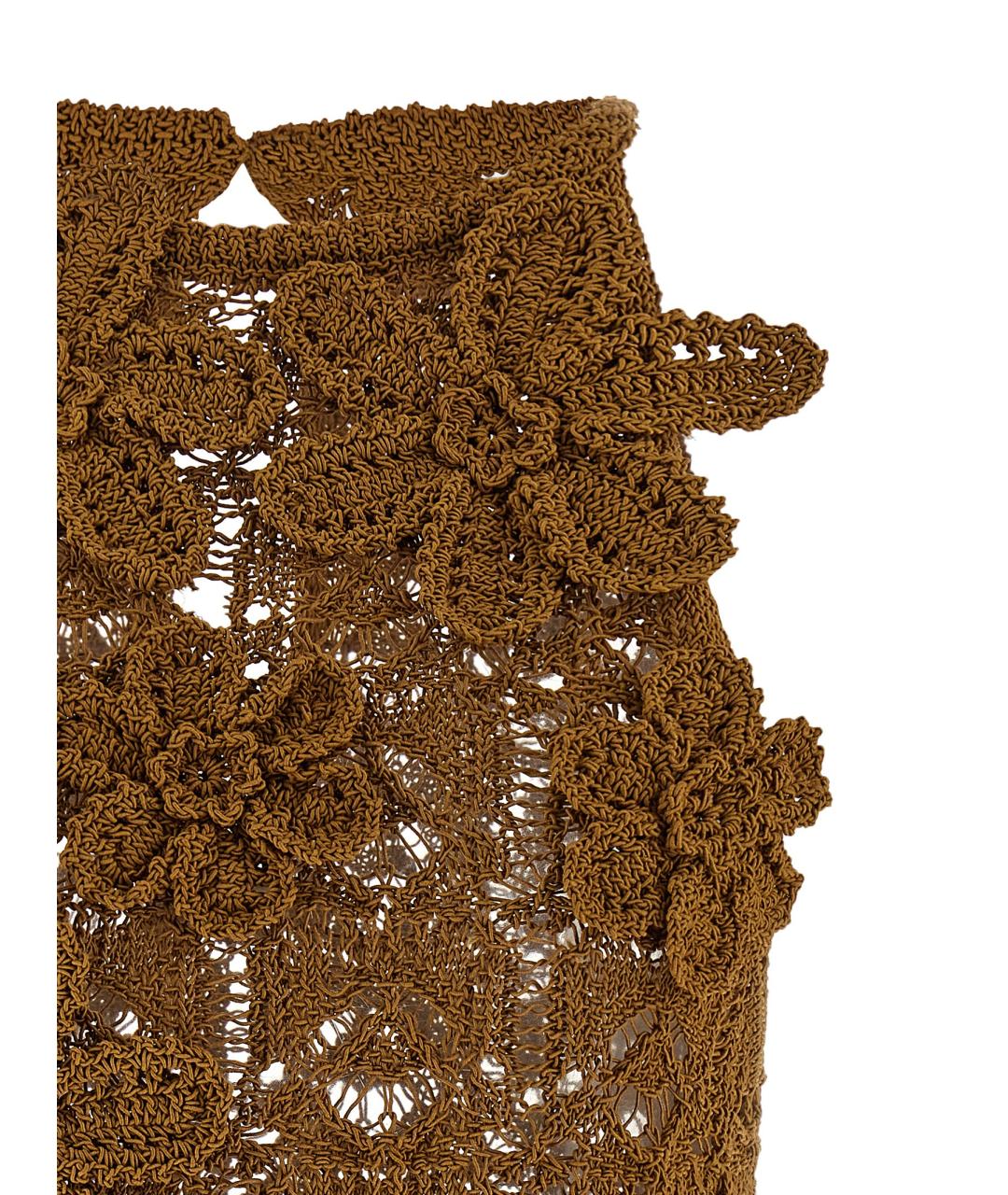 PINKO Коричневая хлопковая майка, фото 3