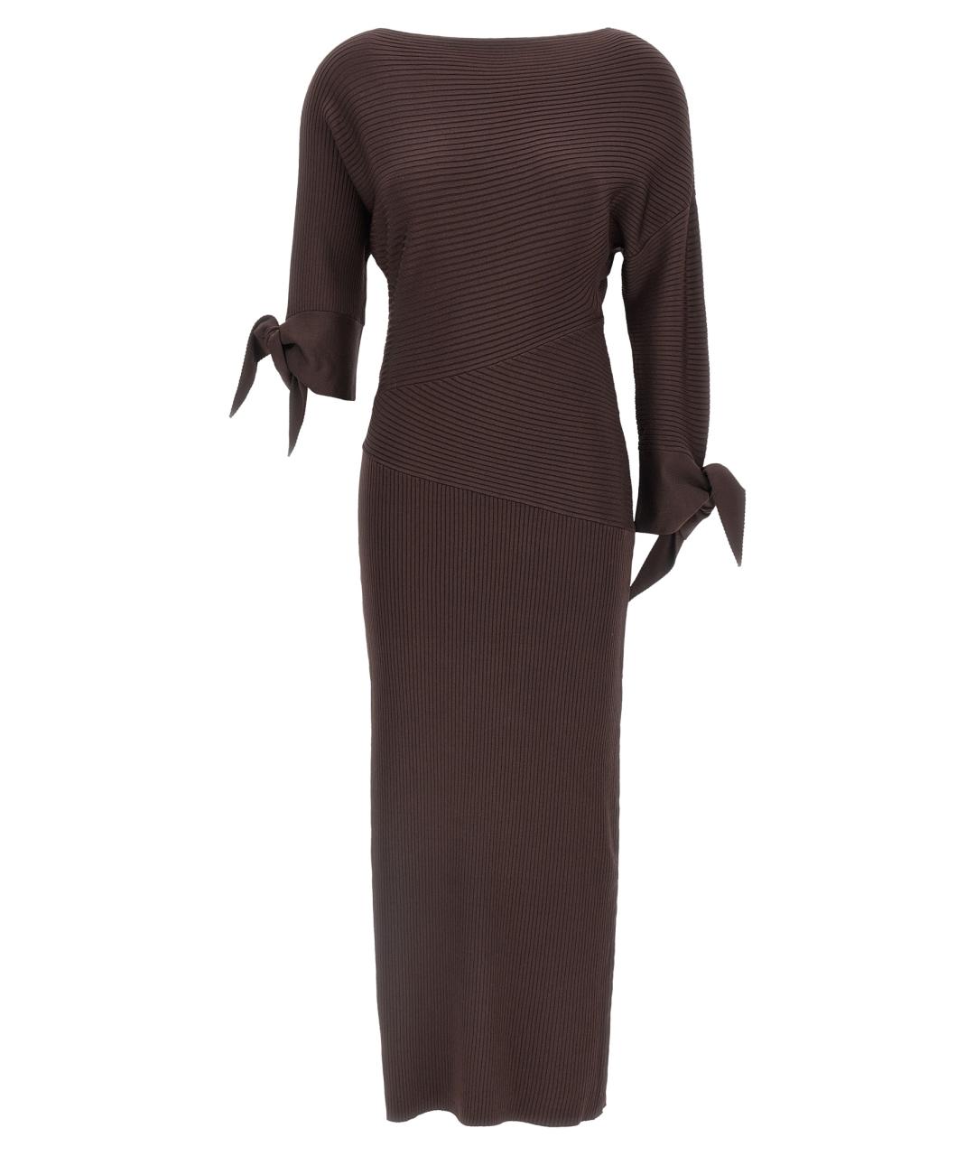 PINKO Коричневое вискозное платье, фото 1