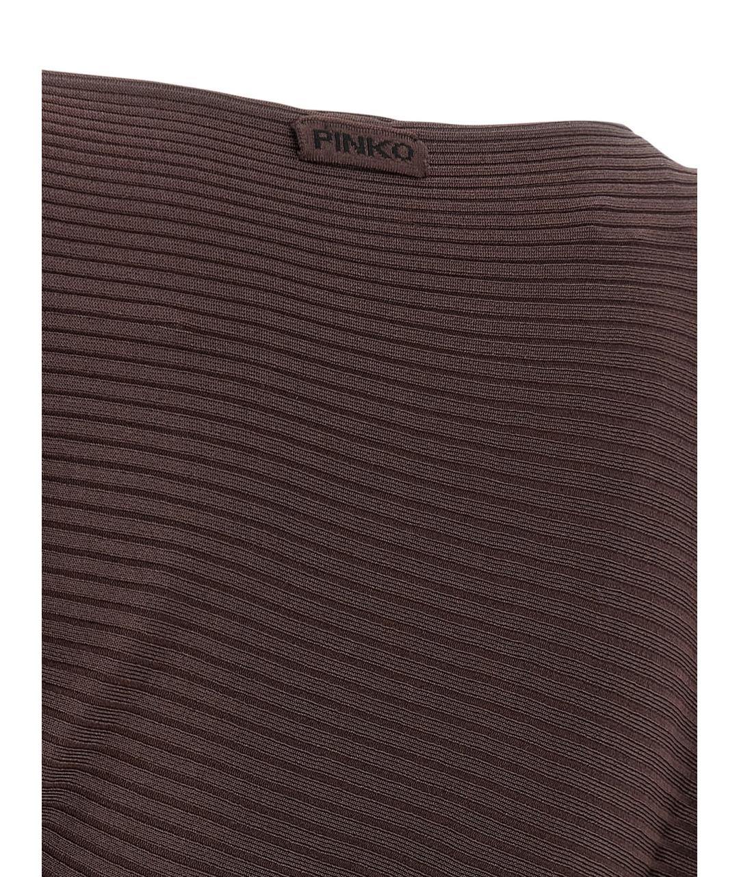 PINKO Коричневое вискозное платье, фото 4
