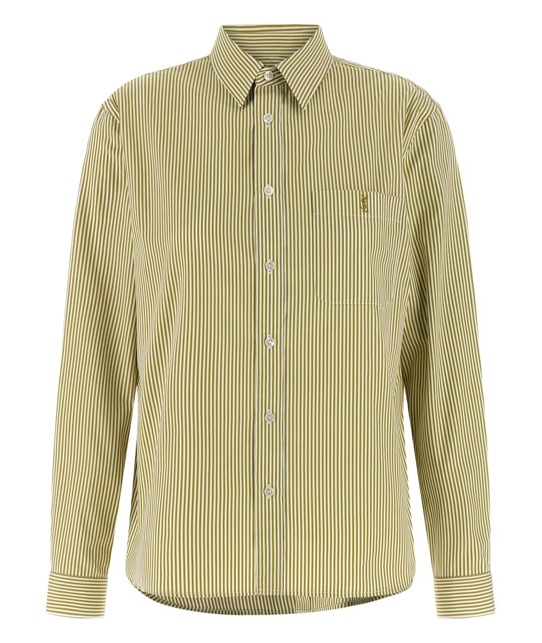SAINT LAURENT Зеленая хлопковая рубашка, фото 1