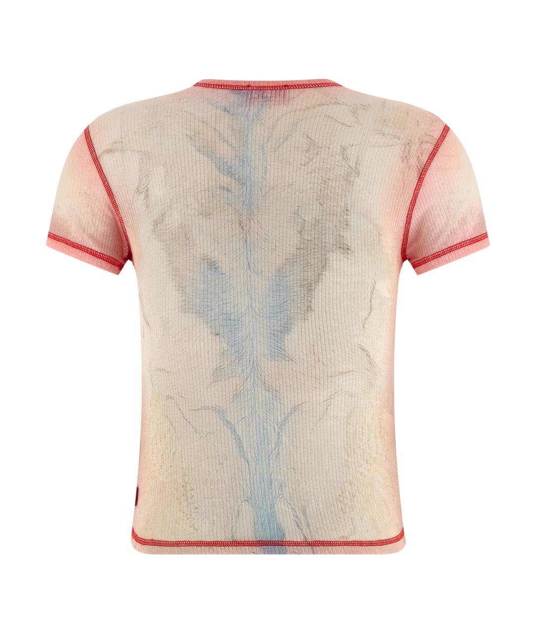 DIESEL Розовая хлопковая футболка, фото 2