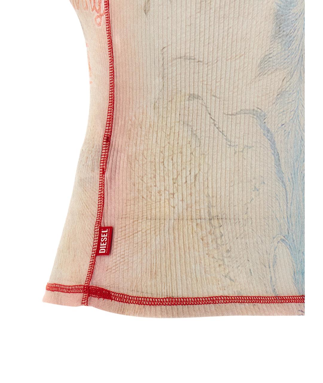 DIESEL Розовая хлопковая футболка, фото 4
