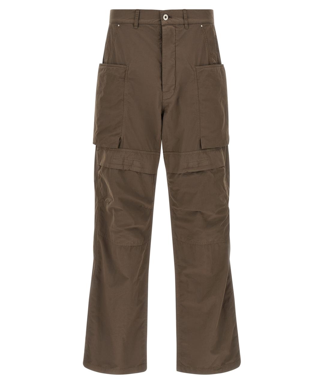 RICK OWENS DRKSHDW Коричневые хлопковые повседневные брюки, фото 1