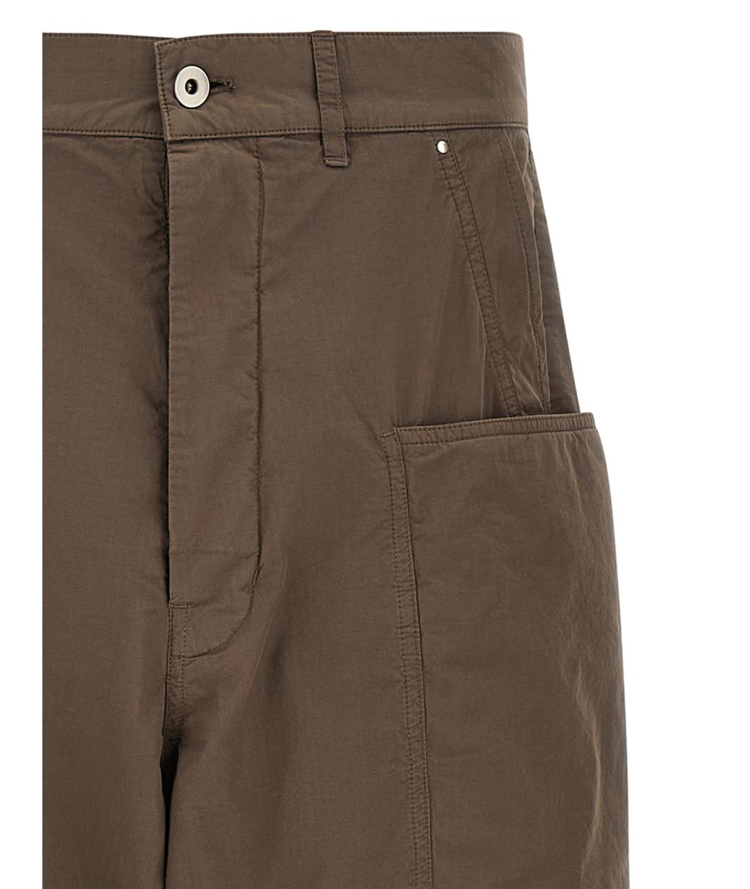 RICK OWENS DRKSHDW Коричневые хлопковые повседневные брюки, фото 3