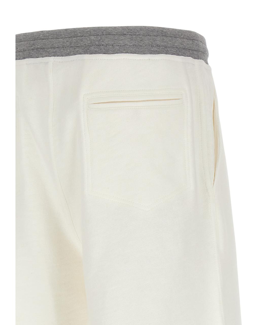 BRUNELLO CUCINELLI Белые хлопковые шорты, фото 4