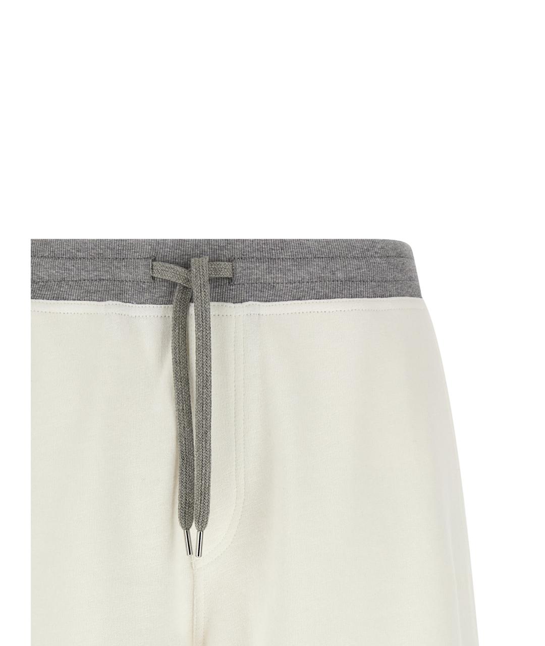 BRUNELLO CUCINELLI Белые хлопковые шорты, фото 3