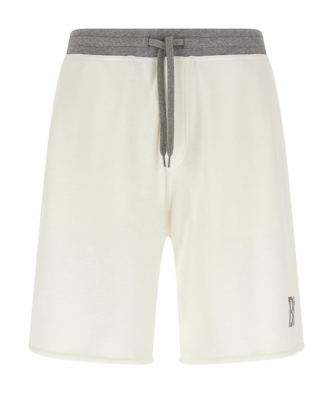 BRUNELLO CUCINELLI Белые хлопковые шорты, фото 1