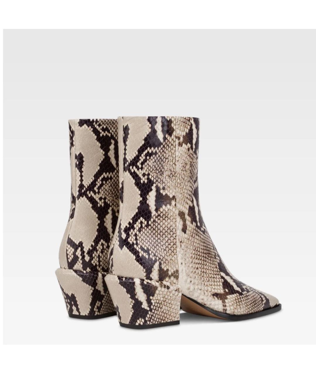 PARIS TEXAS Бежевые кожаные полусапоги, фото 3