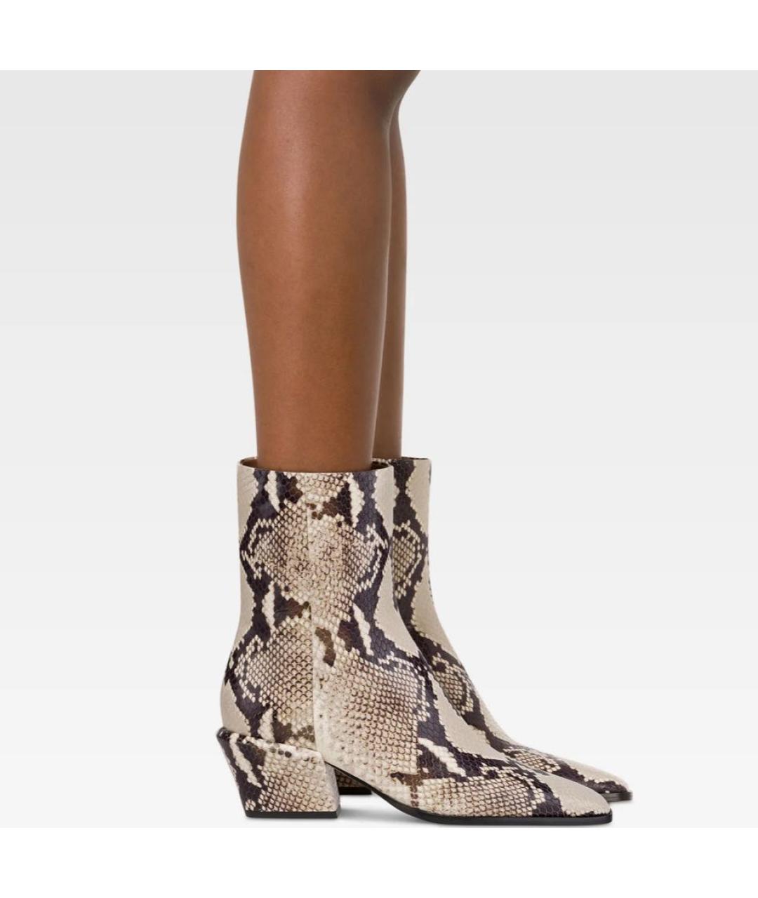 PARIS TEXAS Бежевые кожаные полусапоги, фото 4