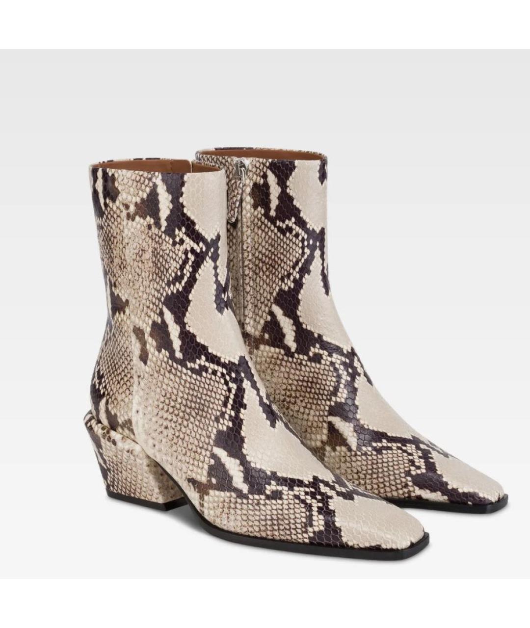 PARIS TEXAS Бежевые кожаные полусапоги, фото 2