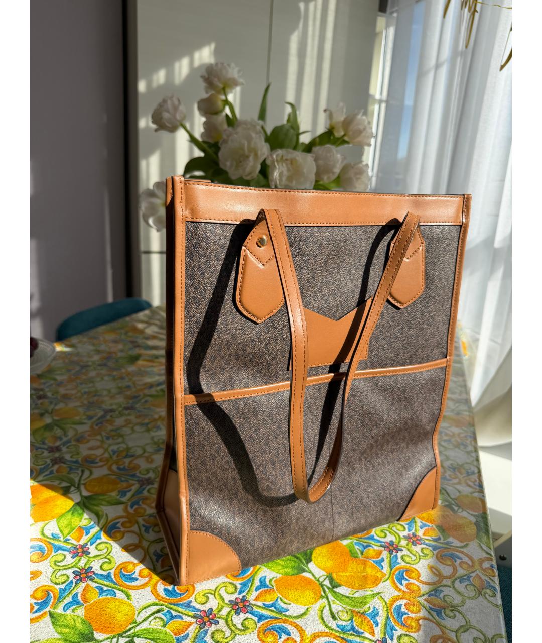 MICHAEL KORS Коричневая сумка тоут, фото 3