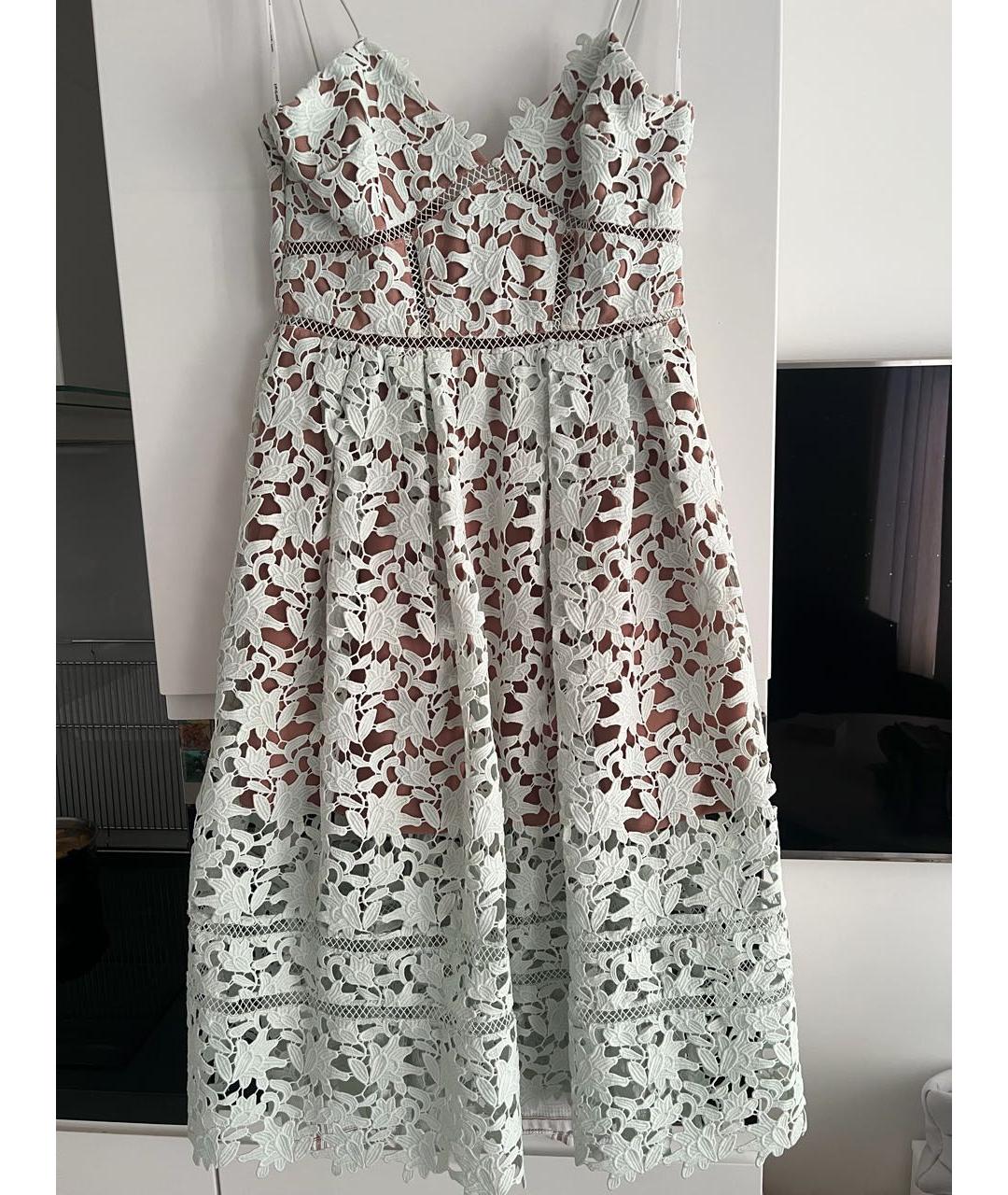 SELF-PORTRAIT Бирюзовое полиэстеровое коктейльное платье, фото 5