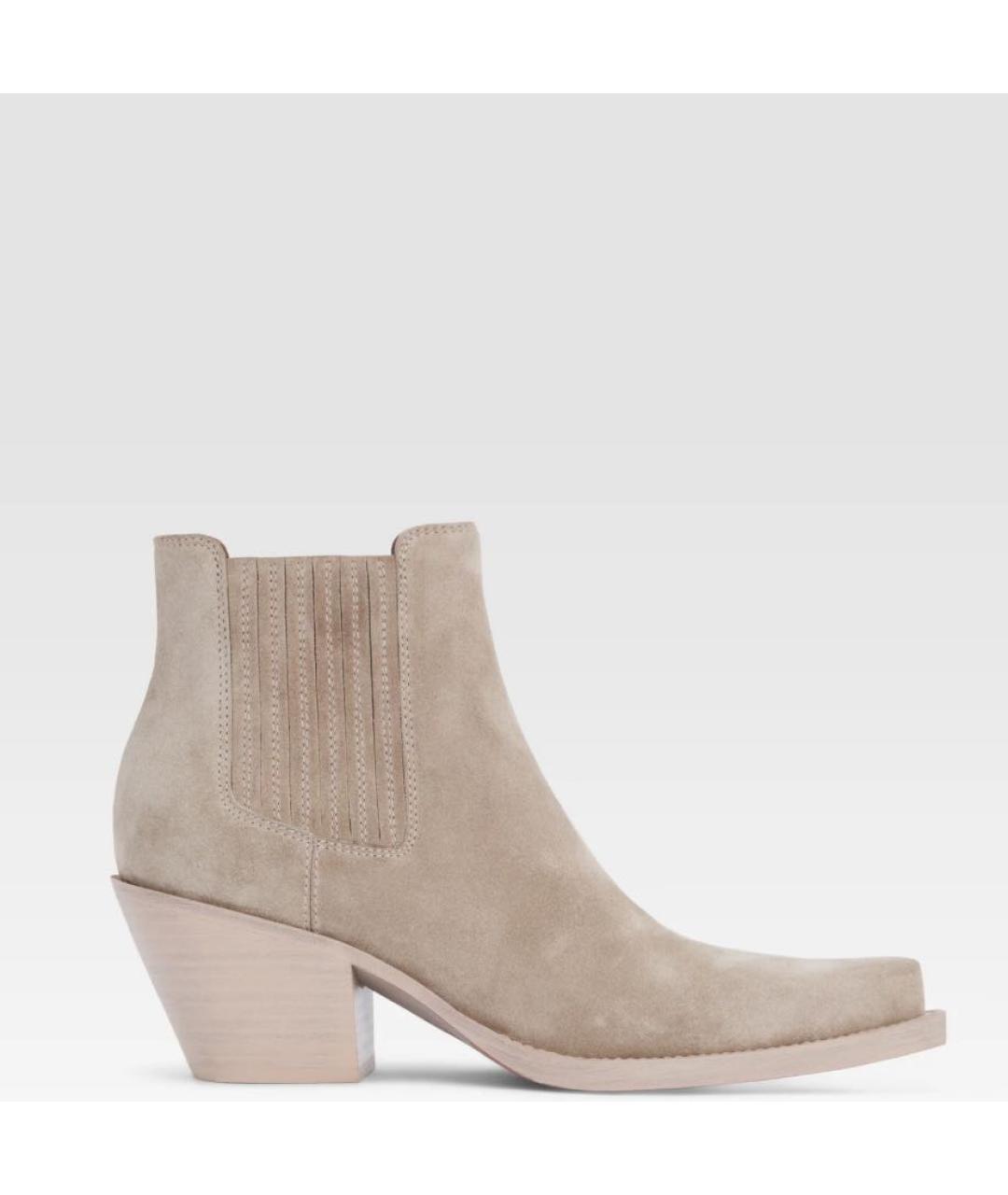 PARIS TEXAS Бежевые замшевые ботильоны, фото 2