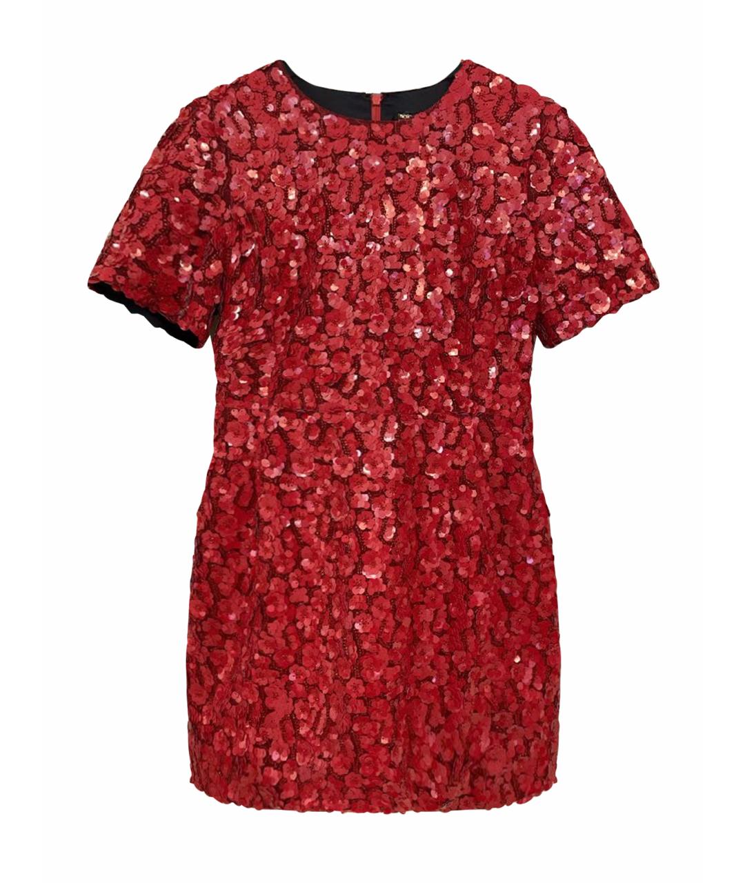 MAJE Красное полиэстеровое коктейльное платье, фото 1