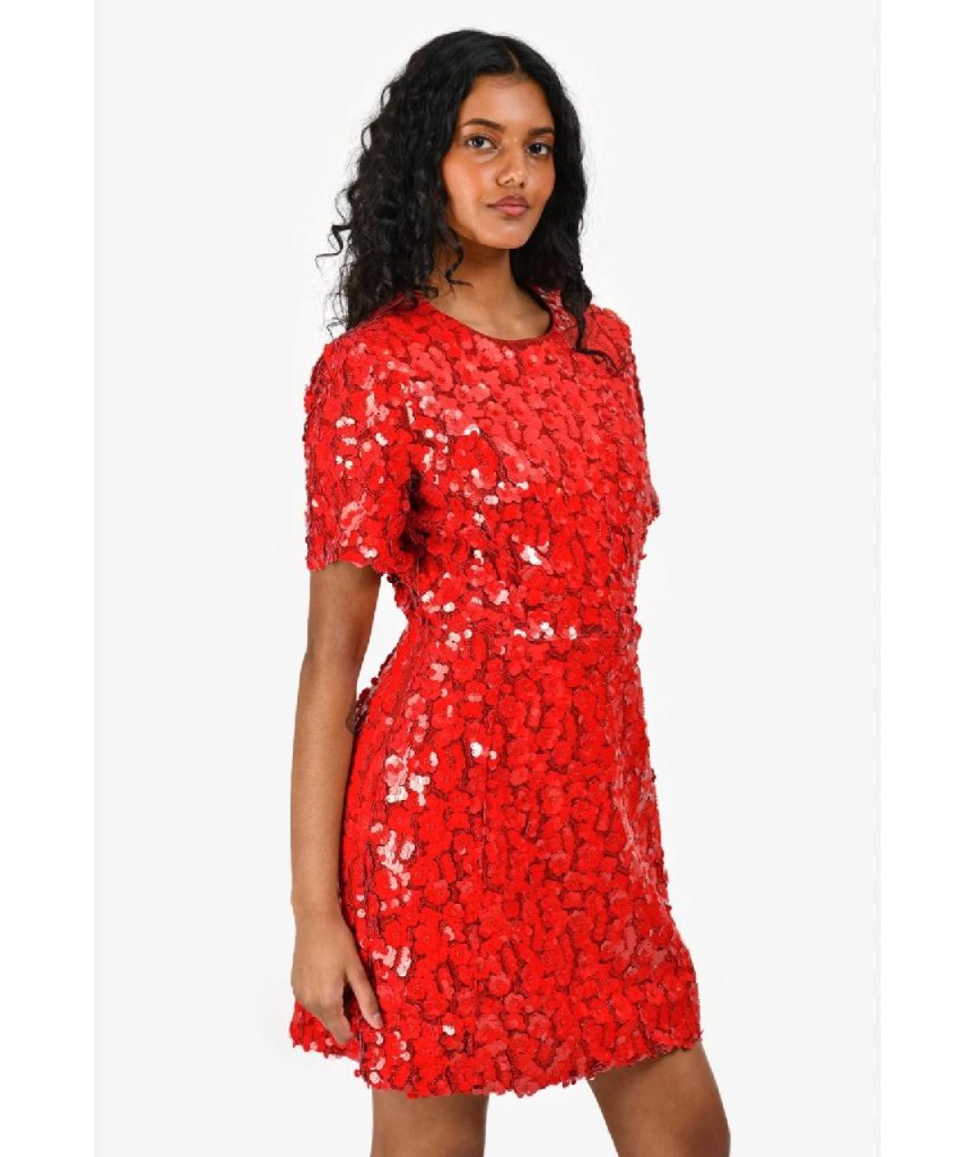 MAJE Красное полиэстеровое коктейльное платье, фото 7