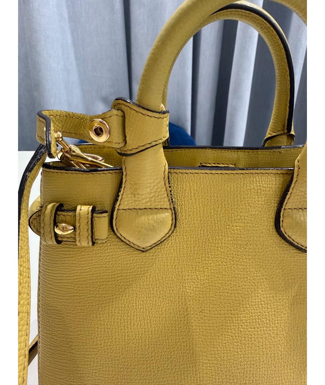 BURBERRY Желтая кожаная сумка через плечо, фото 3