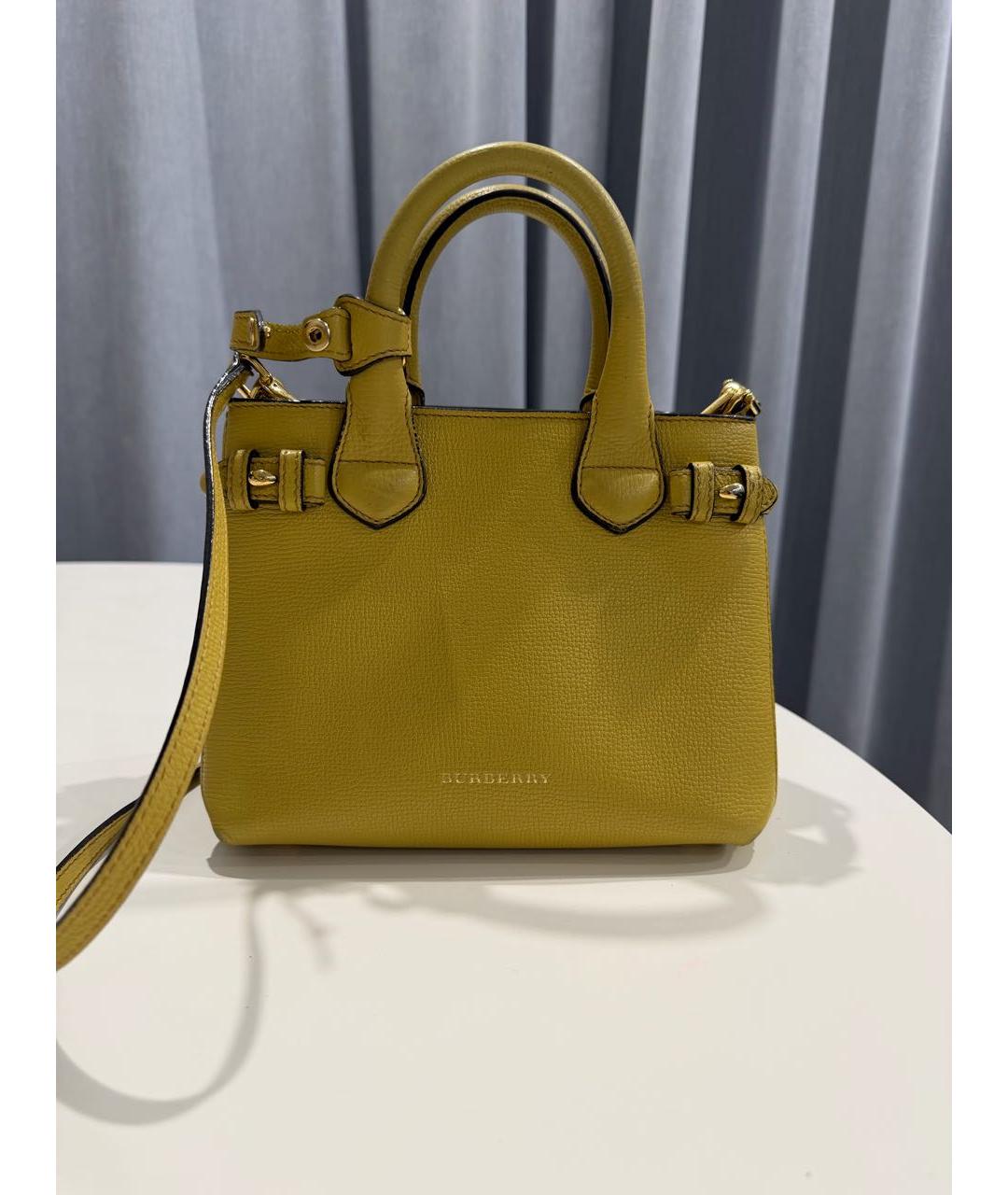 BURBERRY Желтая кожаная сумка через плечо, фото 7