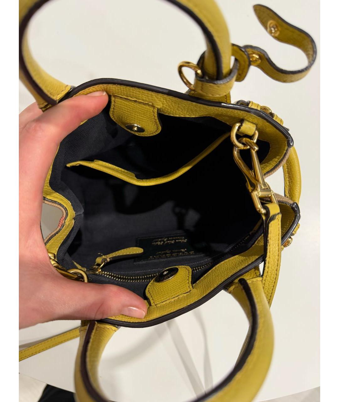 BURBERRY Желтая кожаная сумка через плечо, фото 4