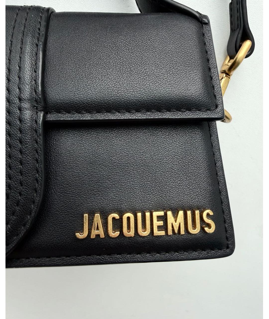 JACQUEMUS Черная кожаная сумка через плечо, фото 7