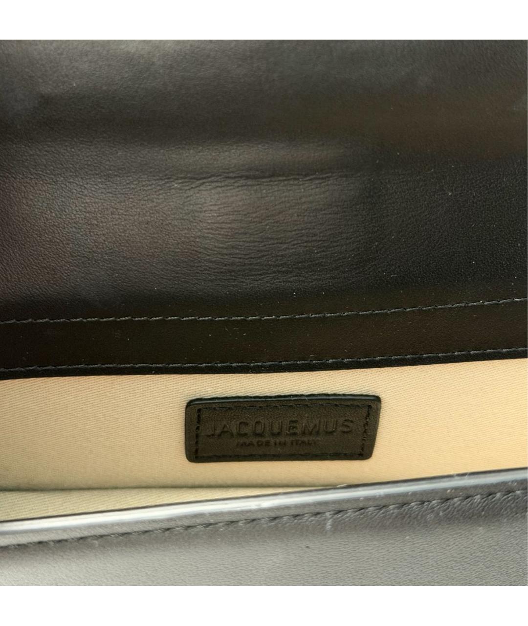 JACQUEMUS Черная кожаная сумка через плечо, фото 3