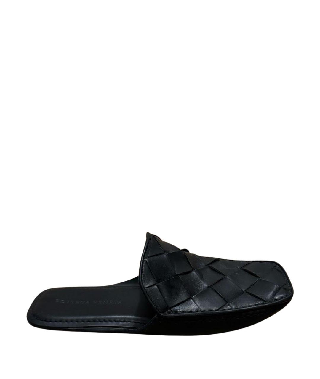 BOTTEGA VENETA Черные кожаные лоферы, фото 1