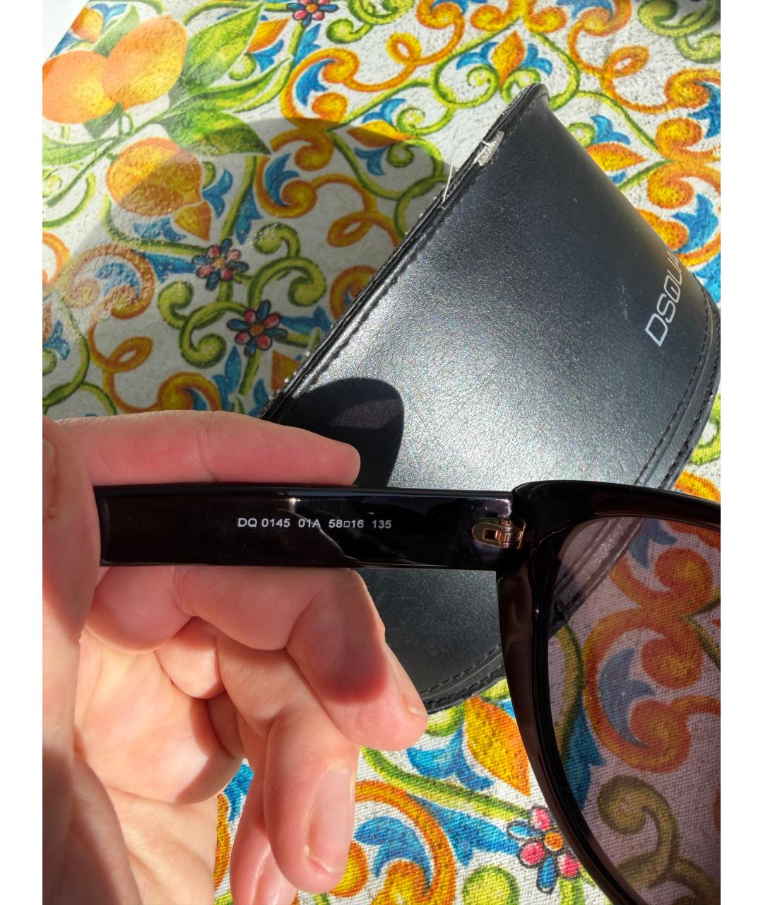 DSQUARED2 Черные пластиковые солнцезащитные очки, фото 3