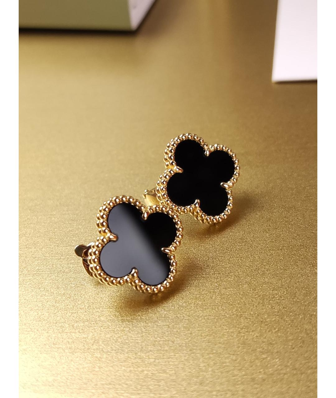 VAN CLEEF & ARPELS Черные серьги из желтого золота, фото 4