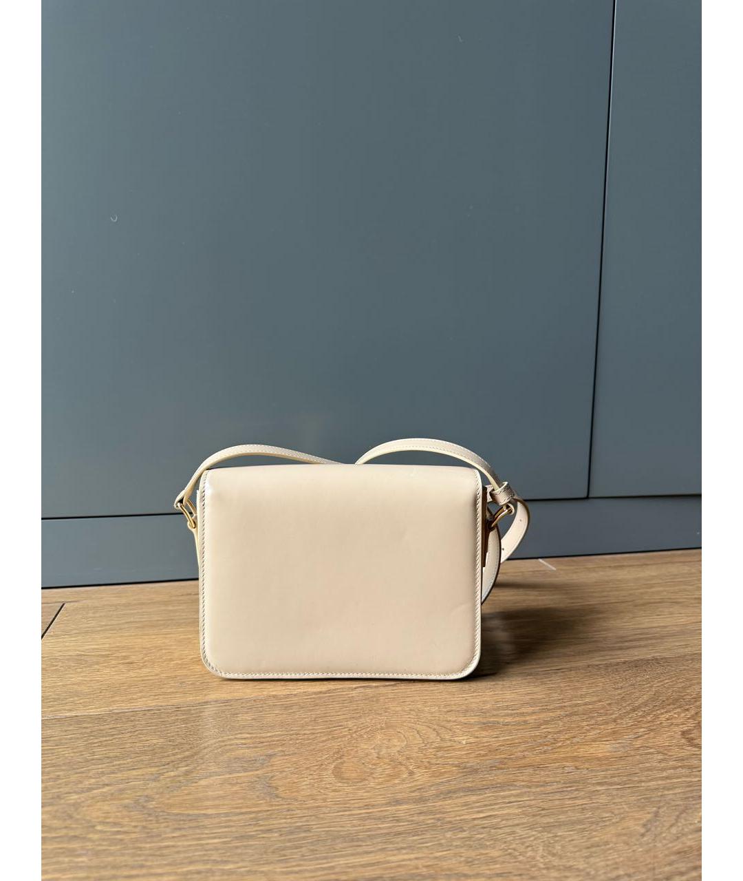 CELINE Бежевая кожаная сумка через плечо, фото 3