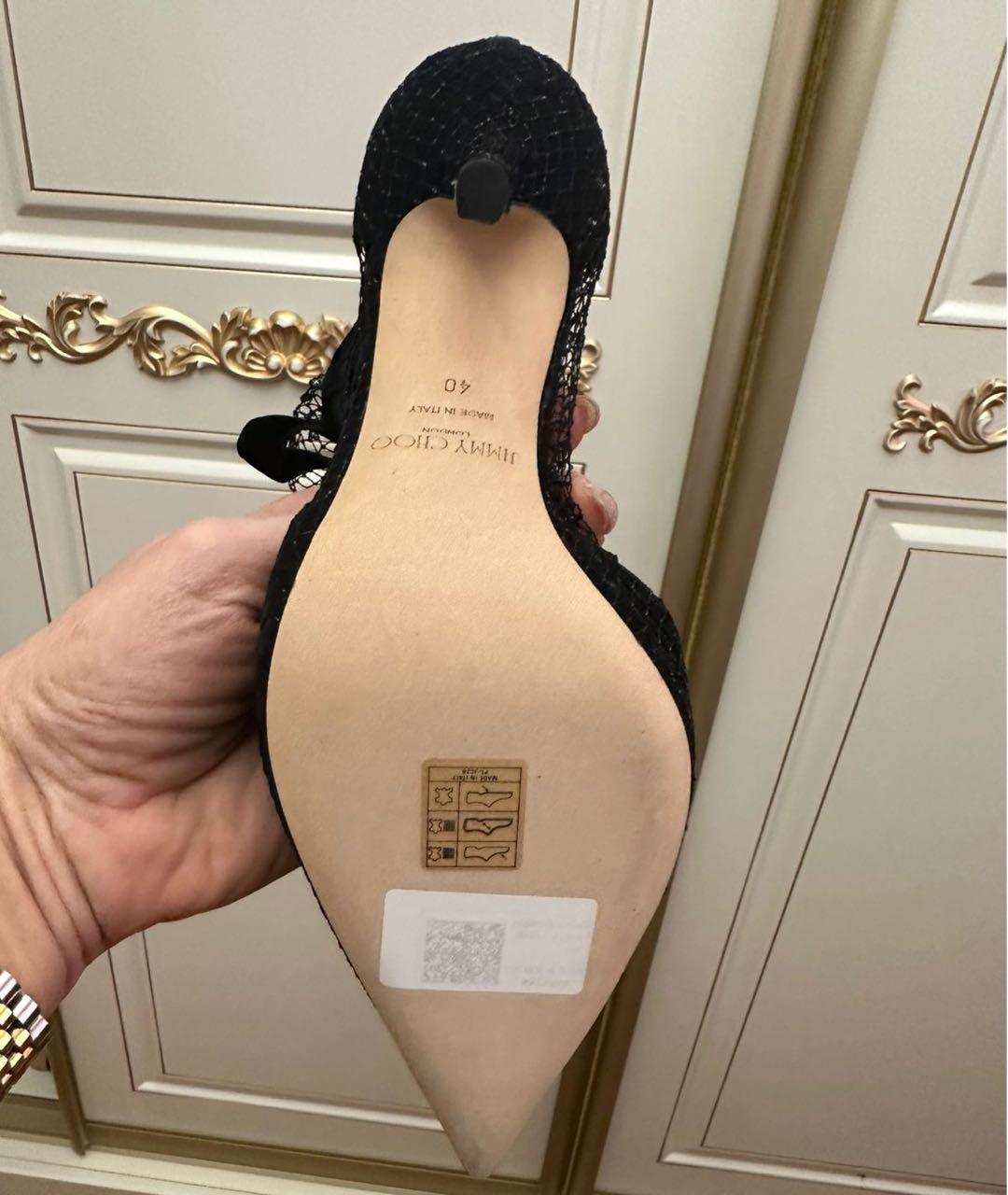 JIMMY CHOO Черные замшевые туфли, фото 4