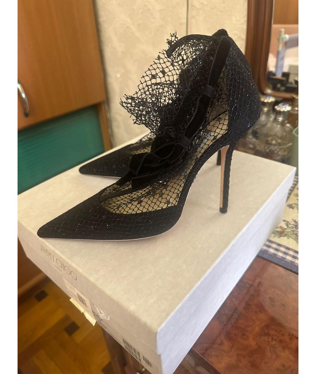 JIMMY CHOO Черные замшевые туфли, фото 3