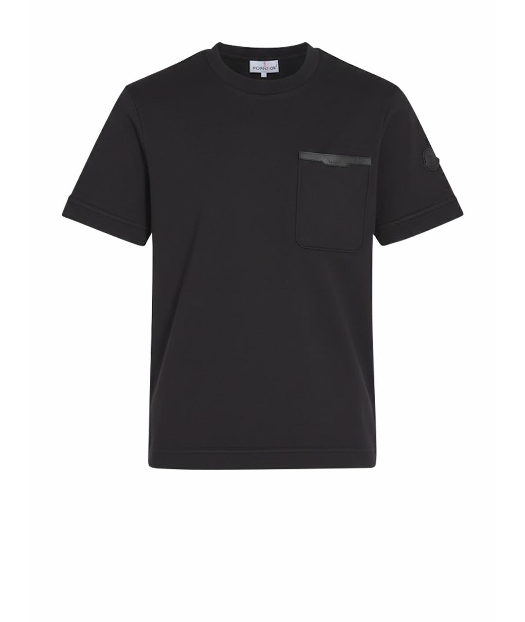 MONCLER Черная хлопковая футболка, фото 1