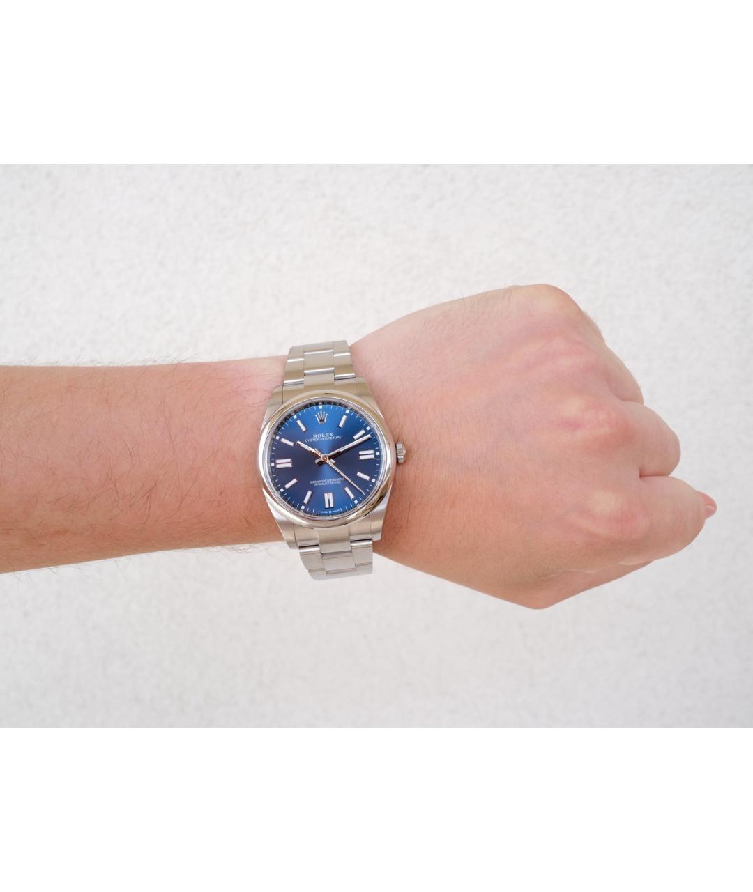 ROLEX Синие металлические часы, фото 5