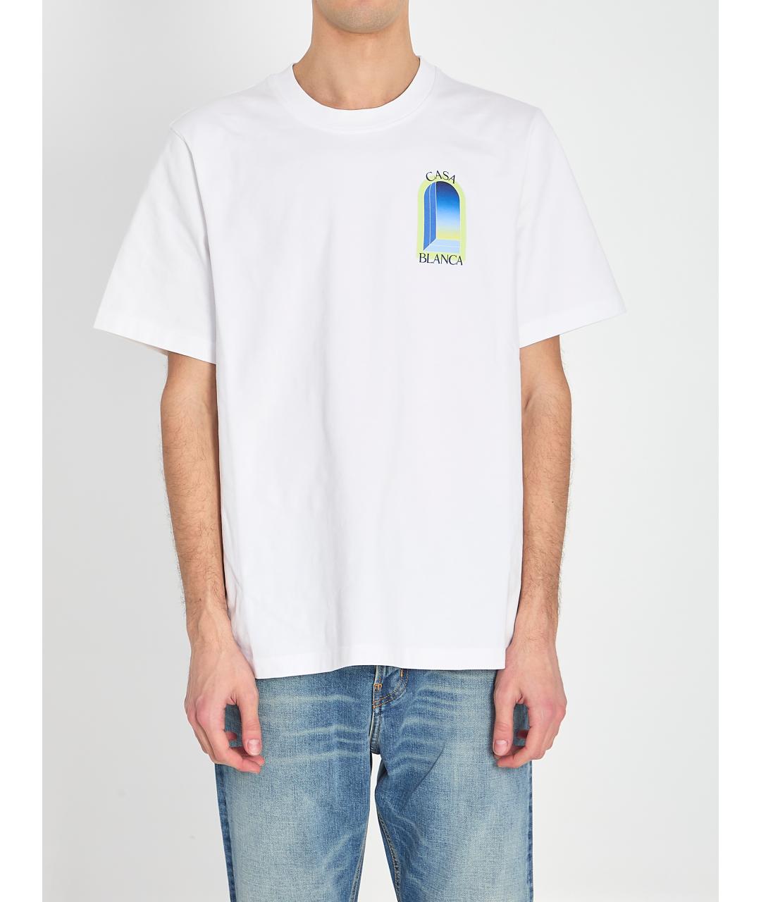 CASABLANCA Белая хлопковая футболка, фото 5