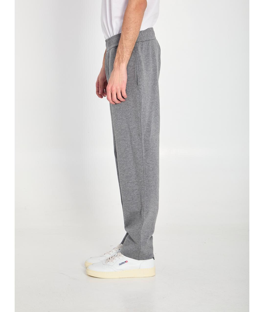 MONCLER Серые хлопковые повседневные брюки, фото 3