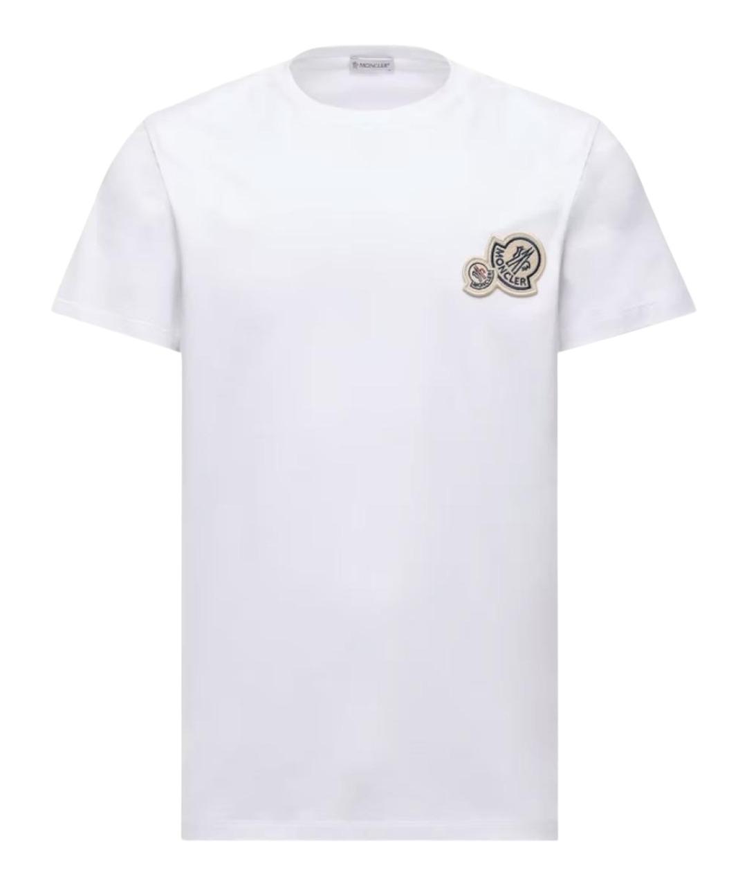 MONCLER Белая хлопковая футболка, фото 1