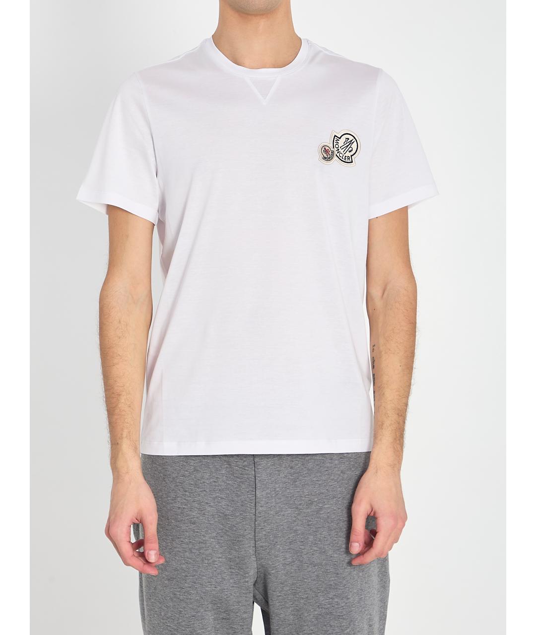 MONCLER Белая хлопковая футболка, фото 2