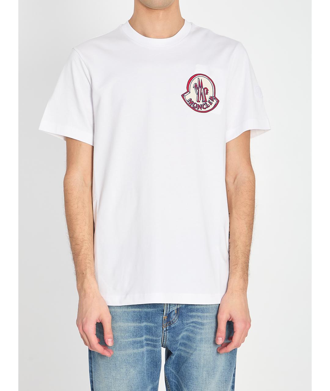 MONCLER Белая хлопковая футболка, фото 2