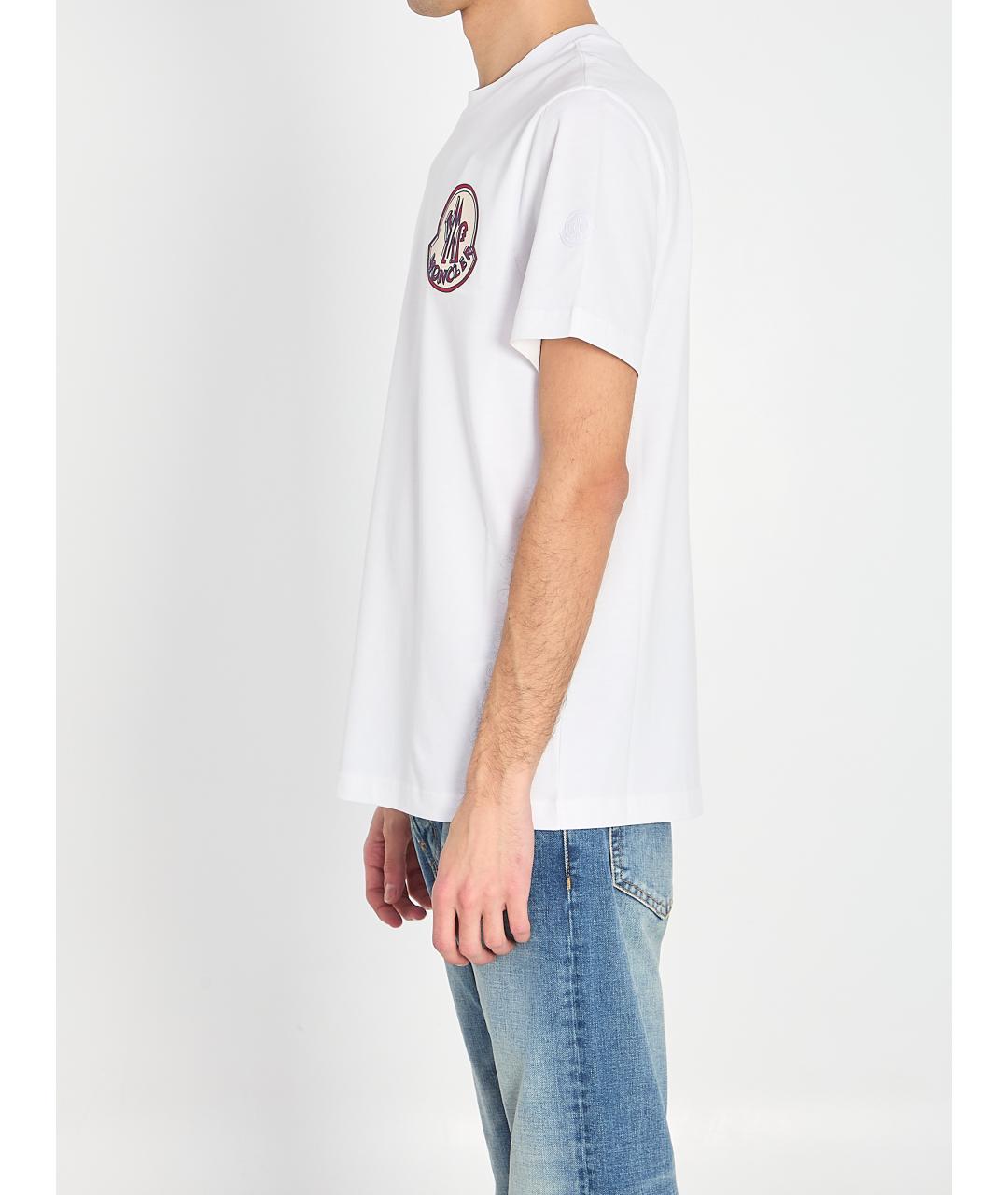 MONCLER Белая хлопковая футболка, фото 4