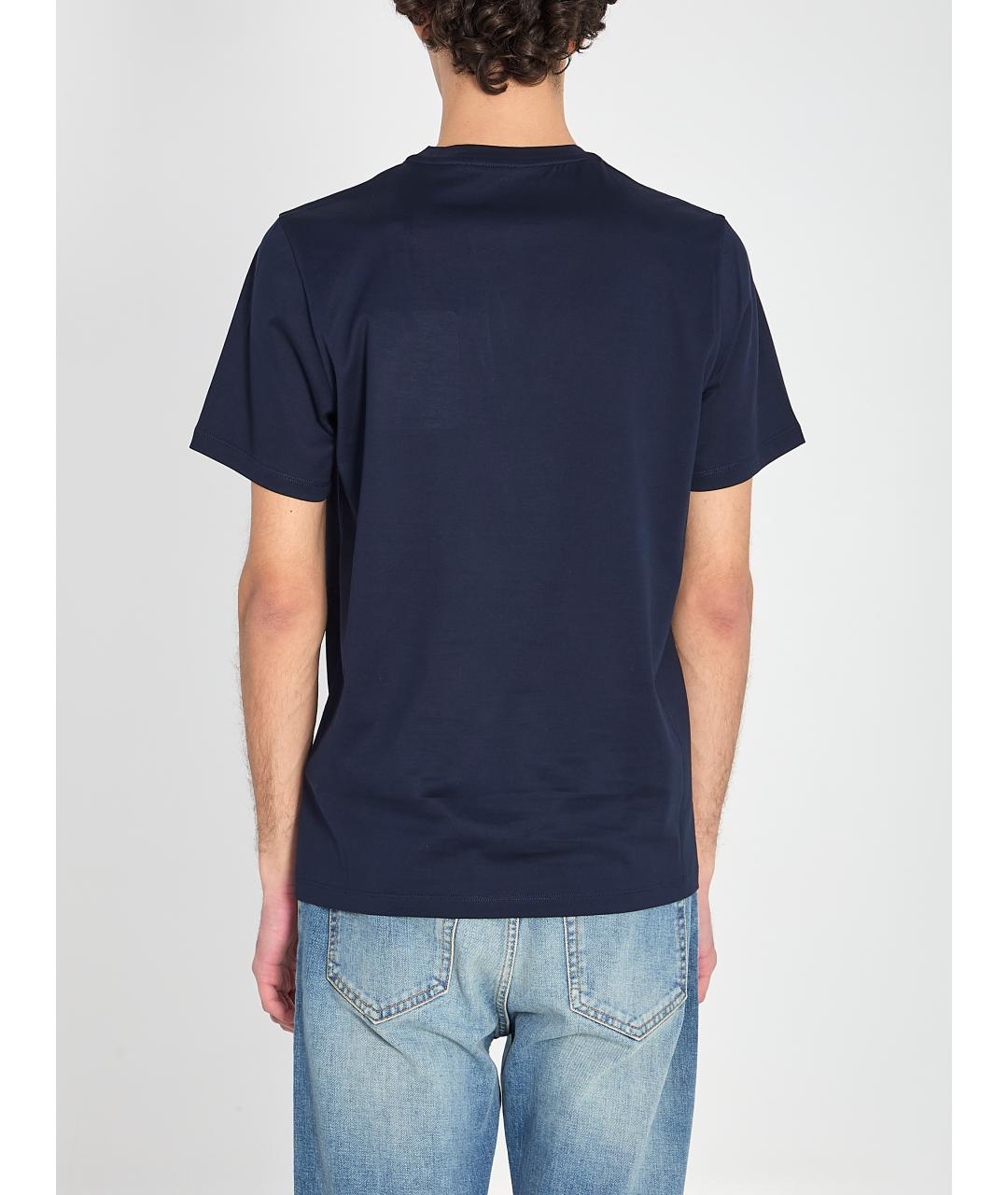 MONCLER Синяя хлопковая футболка, фото 5