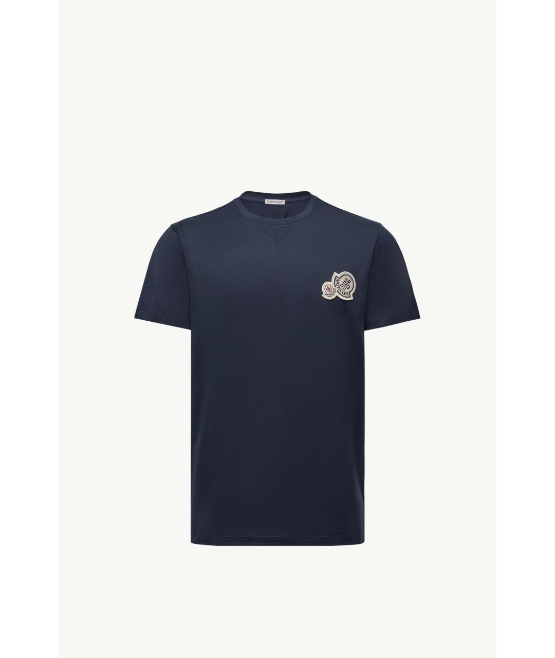 MONCLER Синяя хлопковая футболка, фото 7