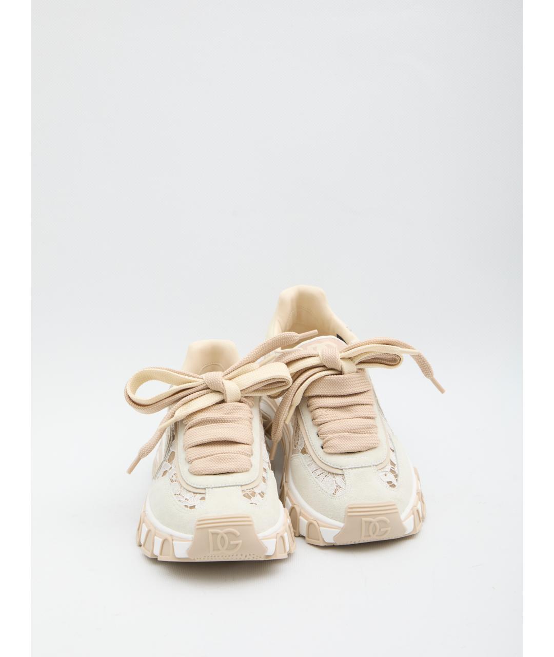 DOLCE&GABBANA Бежевые текстильные кроссовки, фото 5