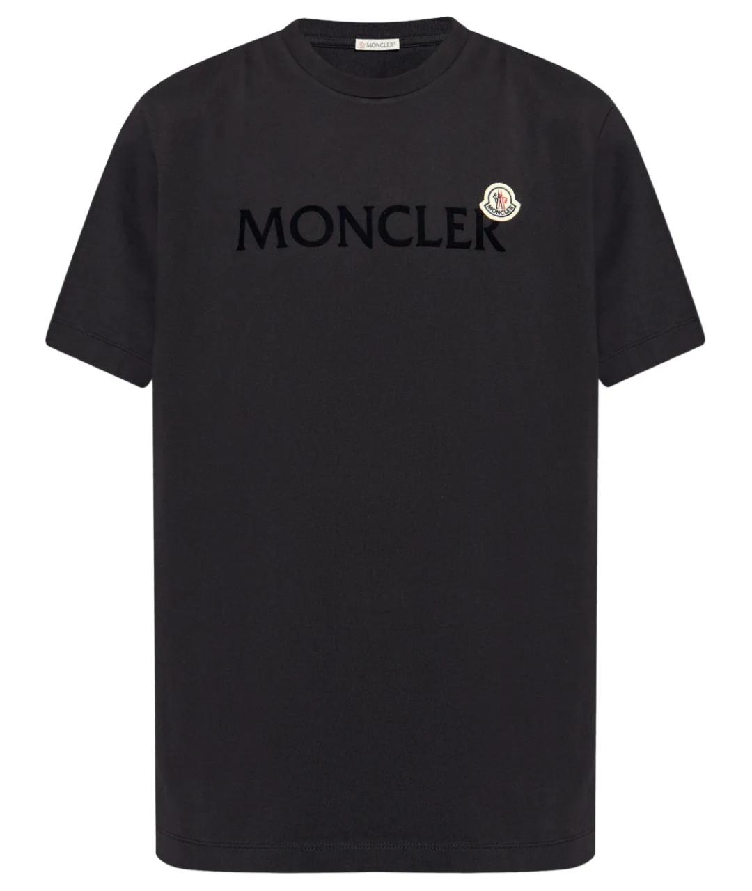 MONCLER Черная хлопковая футболка, фото 1