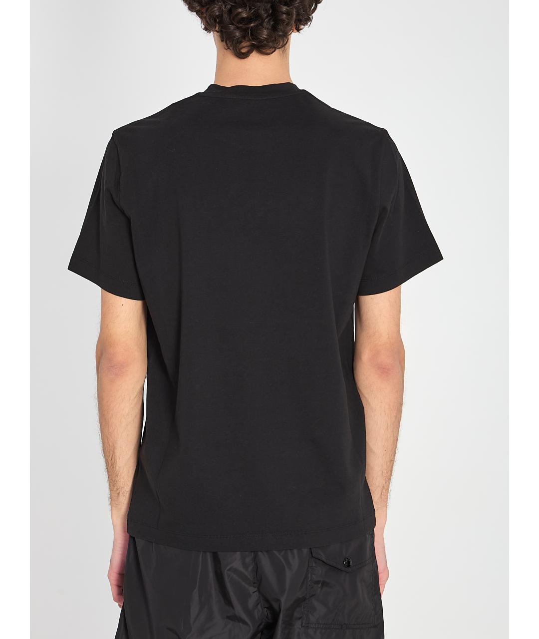 MONCLER Черная хлопковая футболка, фото 5