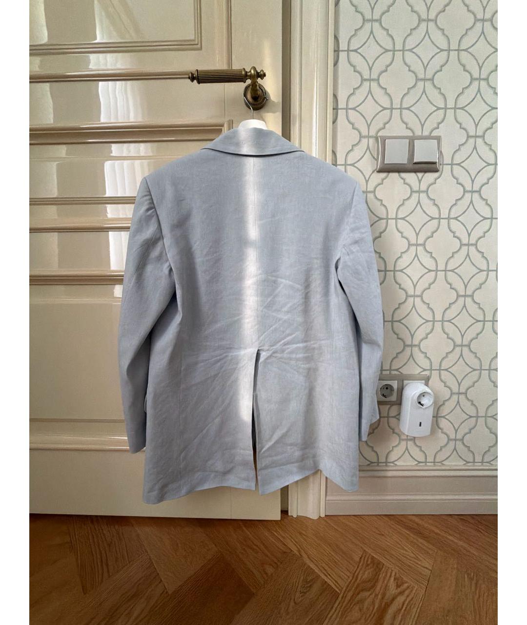 ERIKA CAVALLINI Голубой льняной жакет/пиджак, фото 2