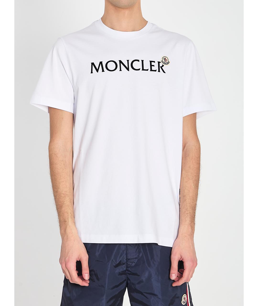 MONCLER Белая хлопковая футболка, фото 2