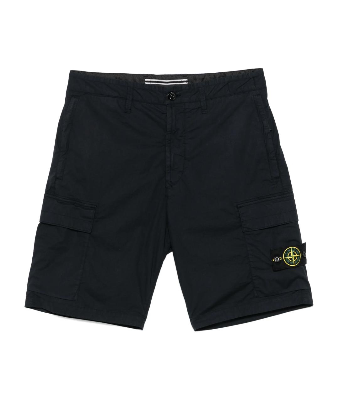 STONE ISLAND Темно-синие хлопковые шорты, фото 1