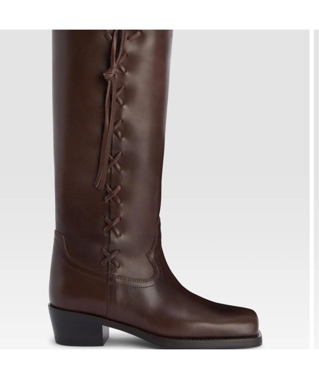 PARIS TEXAS Коричневые кожаные сапоги, фото 4