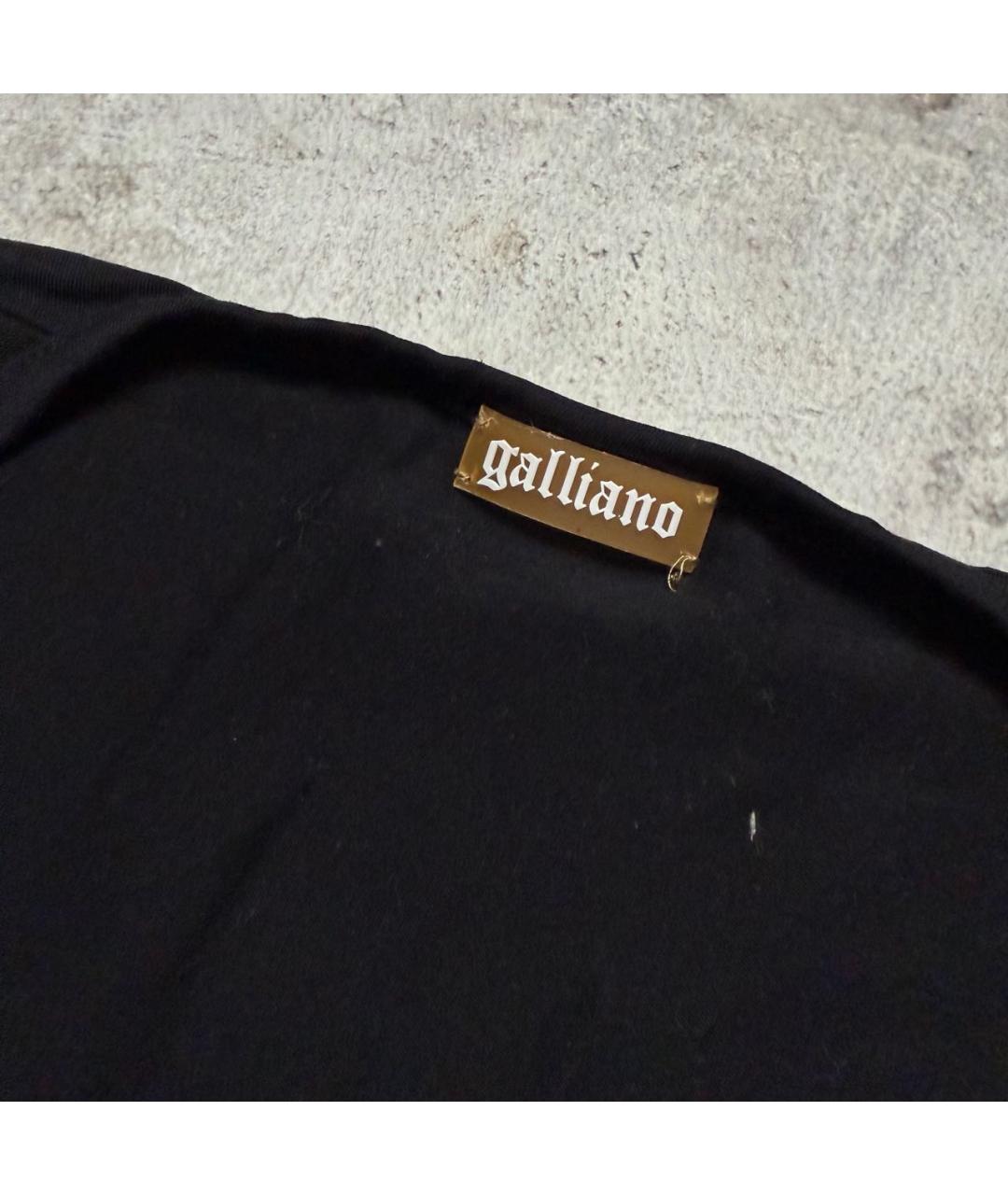 JOHN GALLIANO Черная хлопковая футболка, фото 3