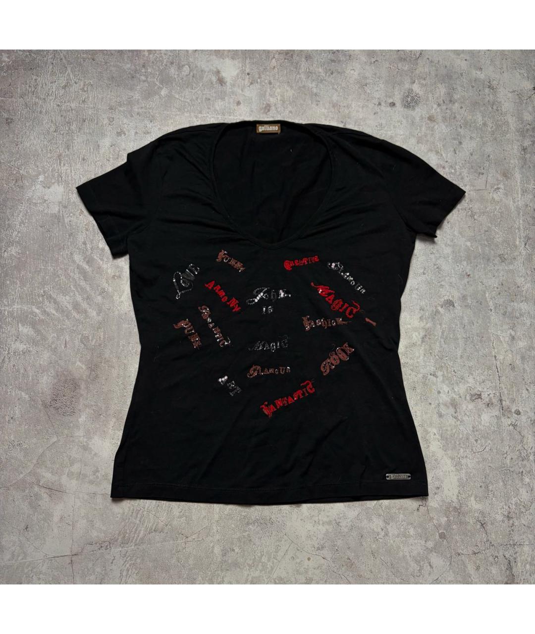 JOHN GALLIANO Черная хлопковая футболка, фото 6