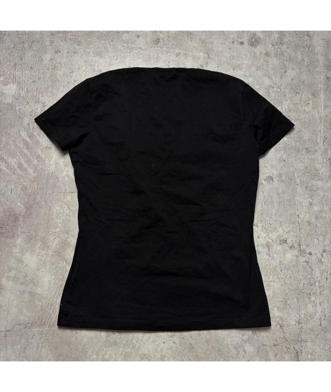 JOHN GALLIANO Черная хлопковая футболка, фото 2